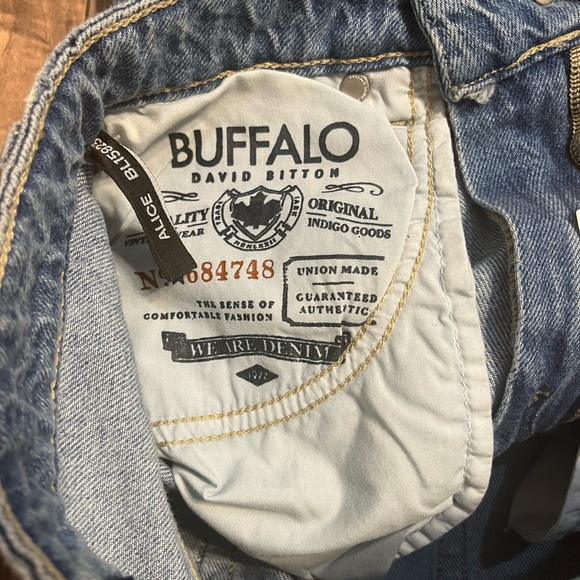 BUFFALO David Bitton ALICE High Rise Super Wide Leg Distressed Cotton Jeans 25 - Picture 5 of 15
